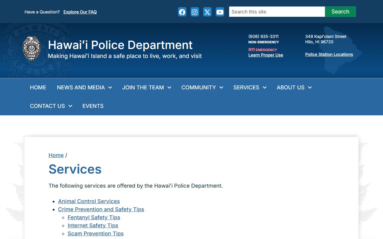 Hawaii County Recent Arrests Police Department services