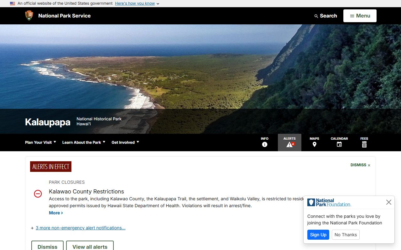 Kalawao County Recent Arrests Kalaupapa National Historical Park